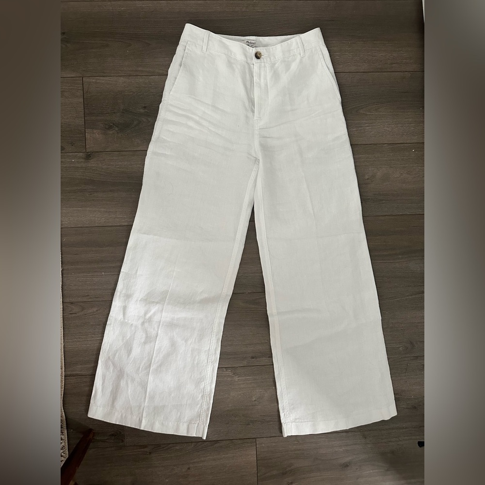 Madewell Cream Linen Pants